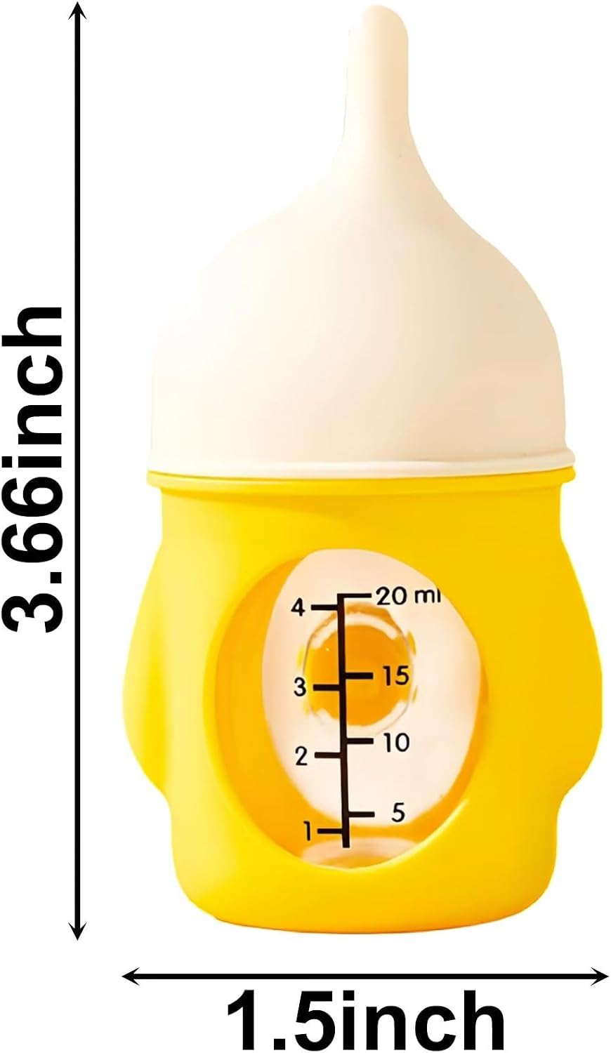 Pet Nursing Bottle, Yellow Animal Feeding Bottles with Soft Silicone
