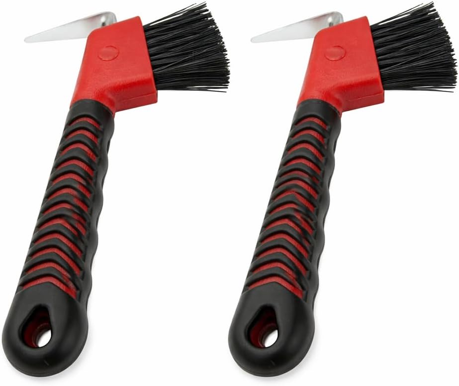 Intrepid International Rubber Handle Hoof Pick with Brush - 2 Pack
