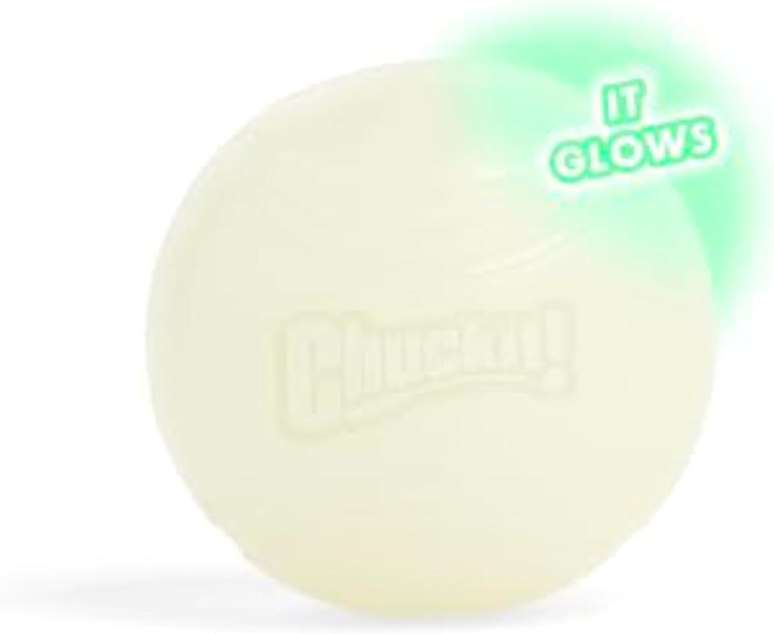Chuckit! Max Glow Balls, Bouncy Ball for Dogs, Medium, 2.5in, 2 Pack