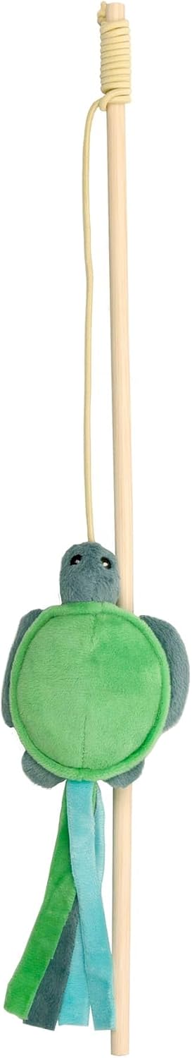 GRRREEN Cat Toys | Plush Turtle Teaser Cat Wand Toy