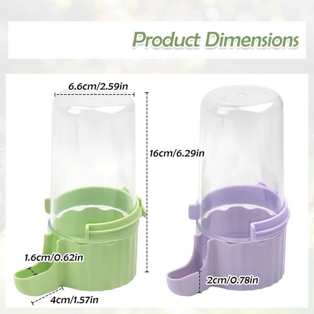 2 Pack Quail Hanging Gravity Waterer Automatic Cage Drinking Dispenser