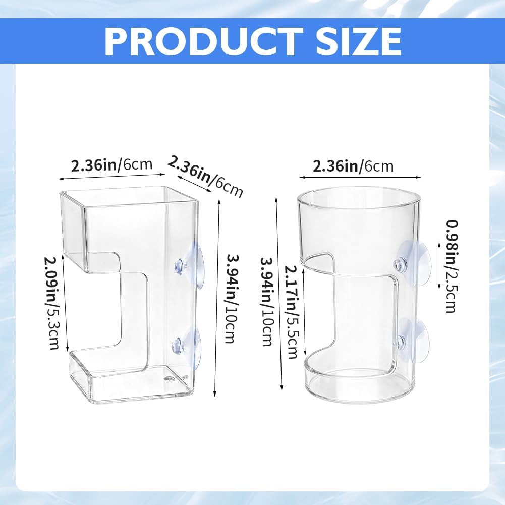 2pcs Fish Tank Feeding Tray w/Suction Cup - Aquarium Fish Feeding Tube