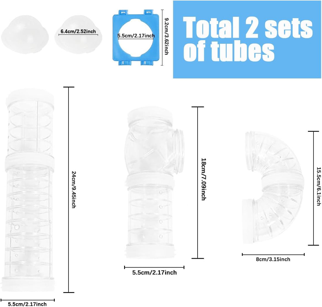2 Hamster Tubes Kits, DIY Hamster Tunnel Adventure External Pipe