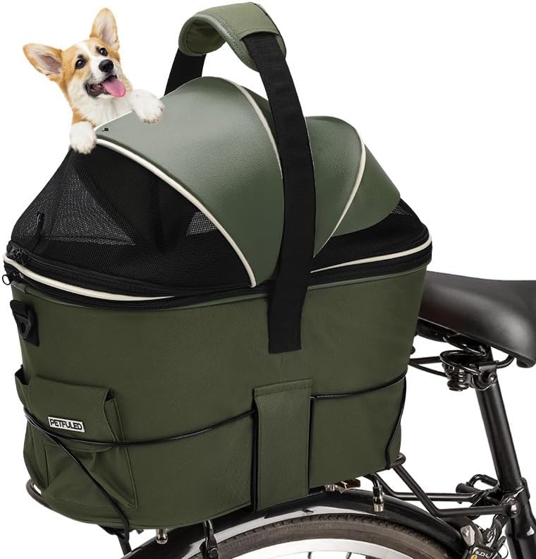 Dog Bike Basket Rear Seat, FVILIPUS 3-in-1 Waterproof Pet Bicycle