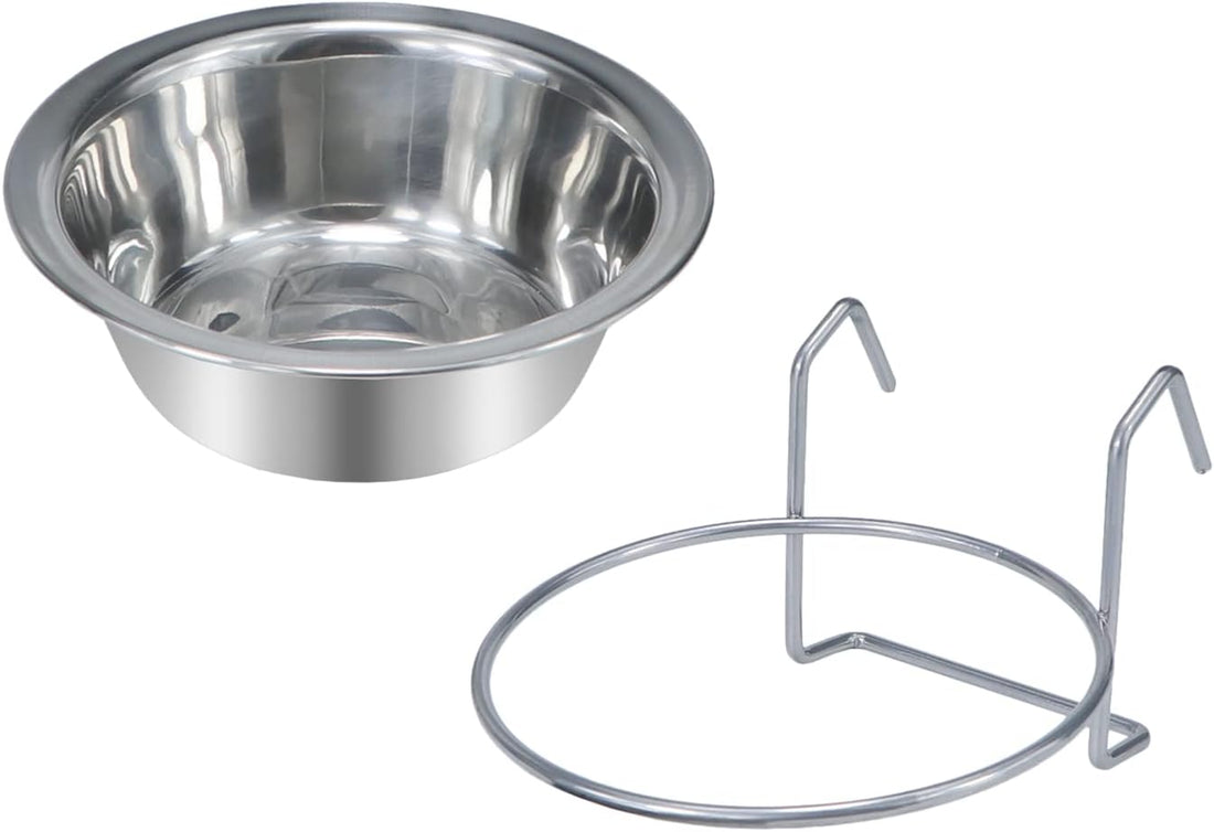 Wontee Pet Bowl Stainless Steel Hanging Food Water Bowls Bird Cage