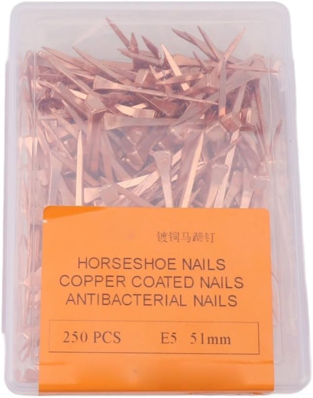 250Pcs Copper Coated Horseshoe Nails E3/E4/E5