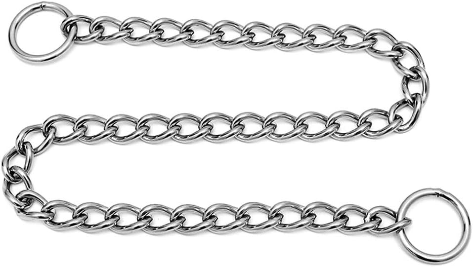 SGODA Chain Dog Training Choke Collar, Total Length 20 in, 2.5 mm
