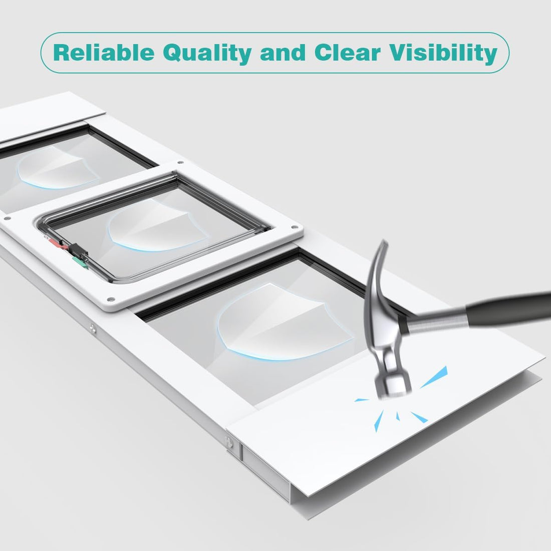 Aluminum Cat Door for Windows - Adjustable to Fit Window Width 24"-28"