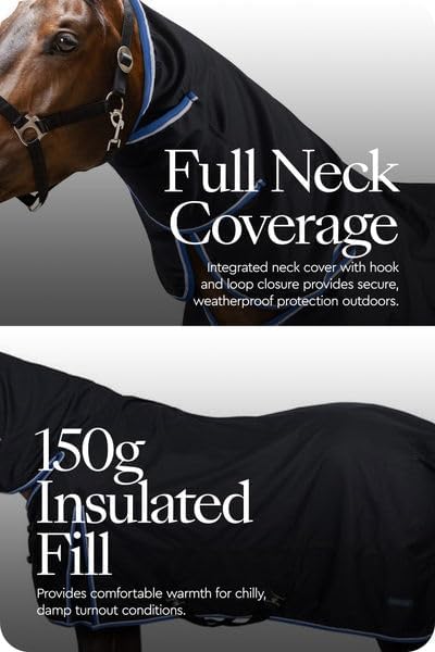 HORZE Glasgow Waterproof Combo Turnout Horse Blankets for Real Horses