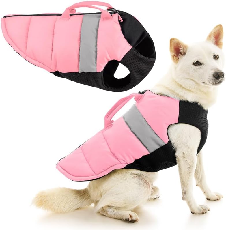 Gooby Padded Vest Dog Jacket, Solid Red