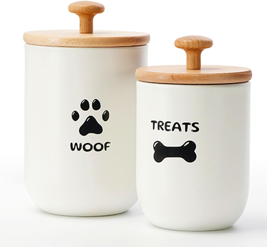 OTTENON Dog Treat Container Set of 2, Dog treat jar with Airtight Lid