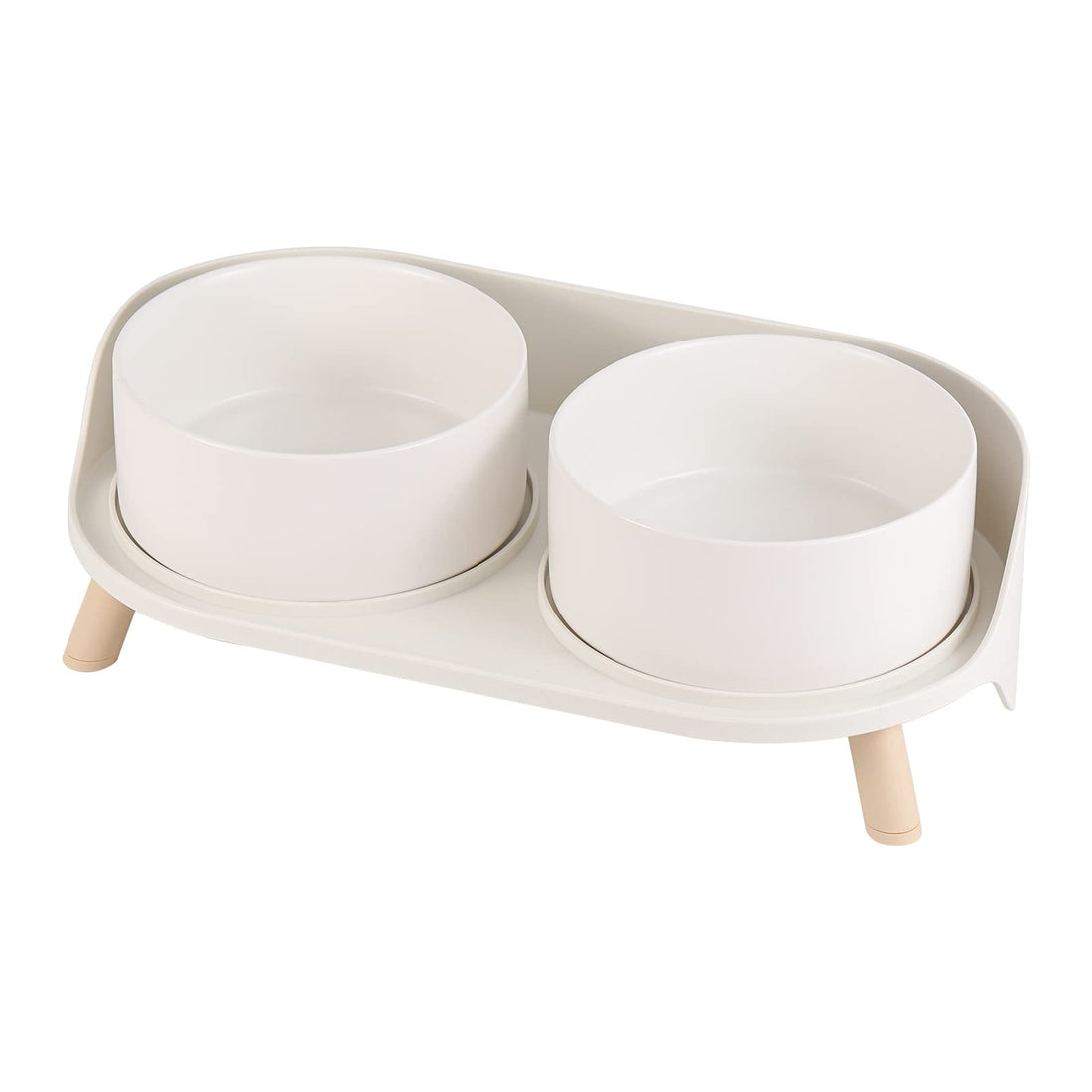 Elevated Ceramic Pet Bowl Set with Stand & Splash Guard