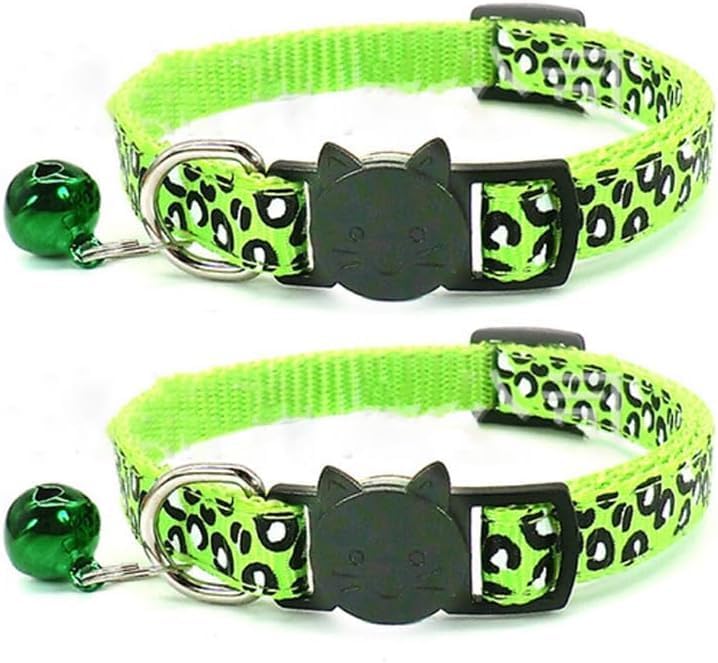 Reflective 2 Pack Breakaway Cat Collars with Bell Leopard Pattern
