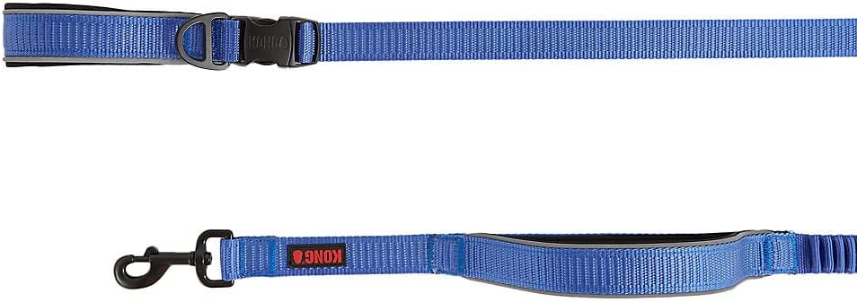 KONG Reflective Shock Absorbing Hands-Free Bungee Dog Leash 6' (Blue)