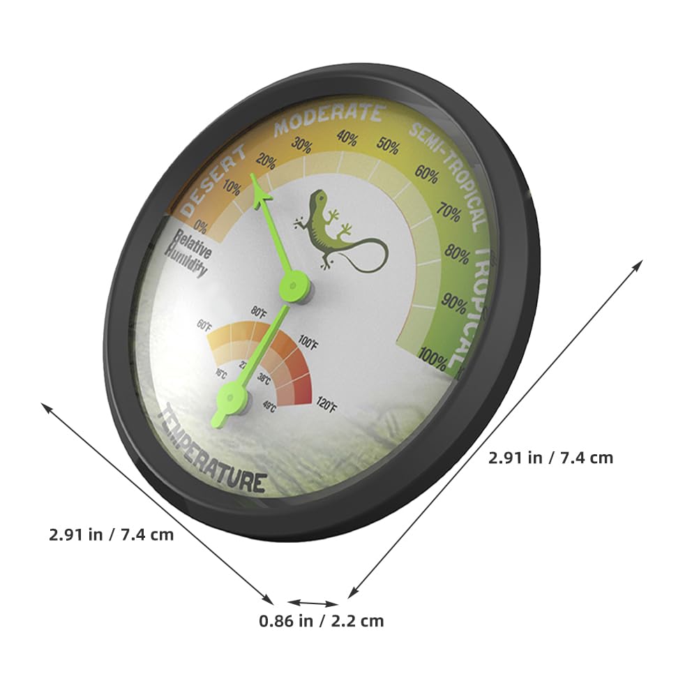 3“ x 3" x 0.9" Reptile Thermometer and Humidity Gauge