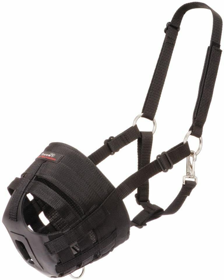 TOUGH1 Easy Breathe Easy GRAZING Horse Muzzle, Black, Large Horse