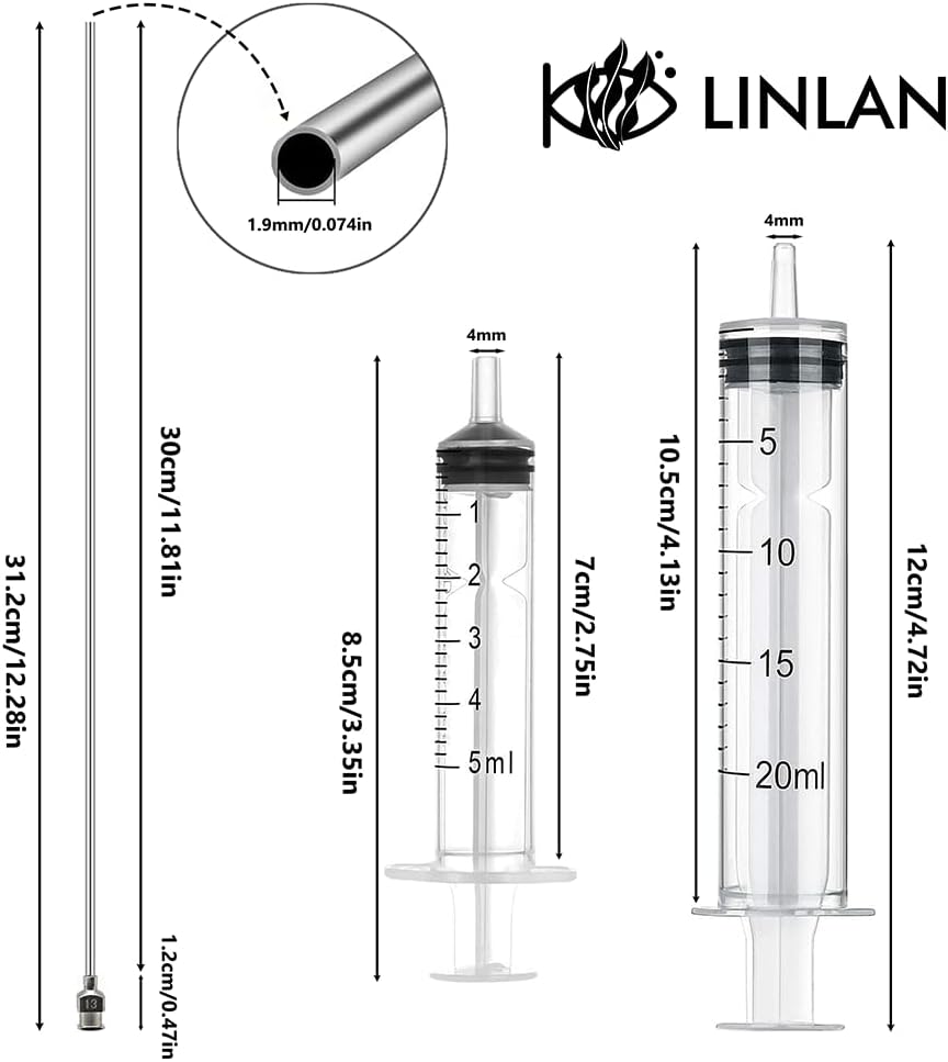 LINLAN 15.7 inch Aquarium Root Fertilizer Injector Kit, Planted Tanks