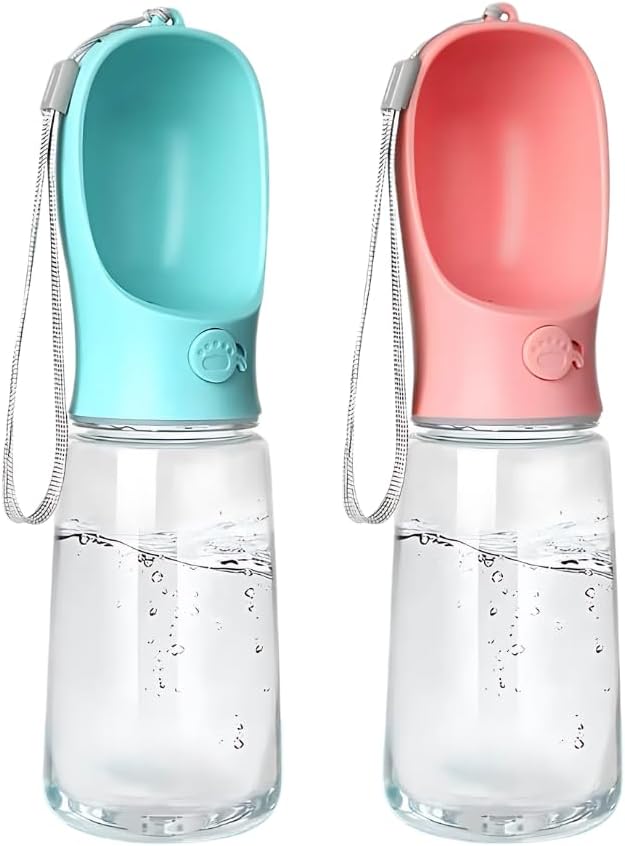 Portable Pet Water Bottle with Drinking Bowl, 12 oz
