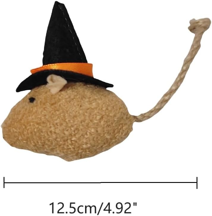 6-Pack Halloween Cat Toys Interactive Toy Witch Magic Hat Costume