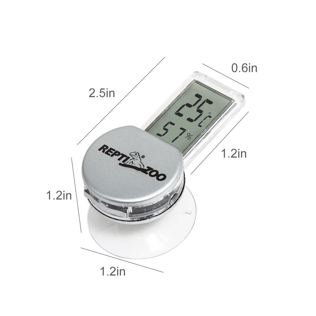 REPTI ZOO Reptile Thermometer Hygrometer with Suction Cup