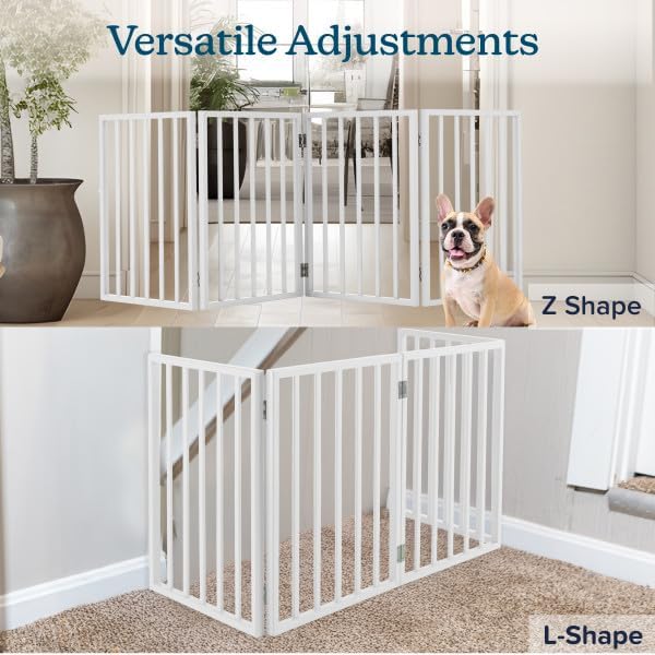 Indoor Pet Gate - 4-Panel Folding Dog Gate for Stairs or Doorways