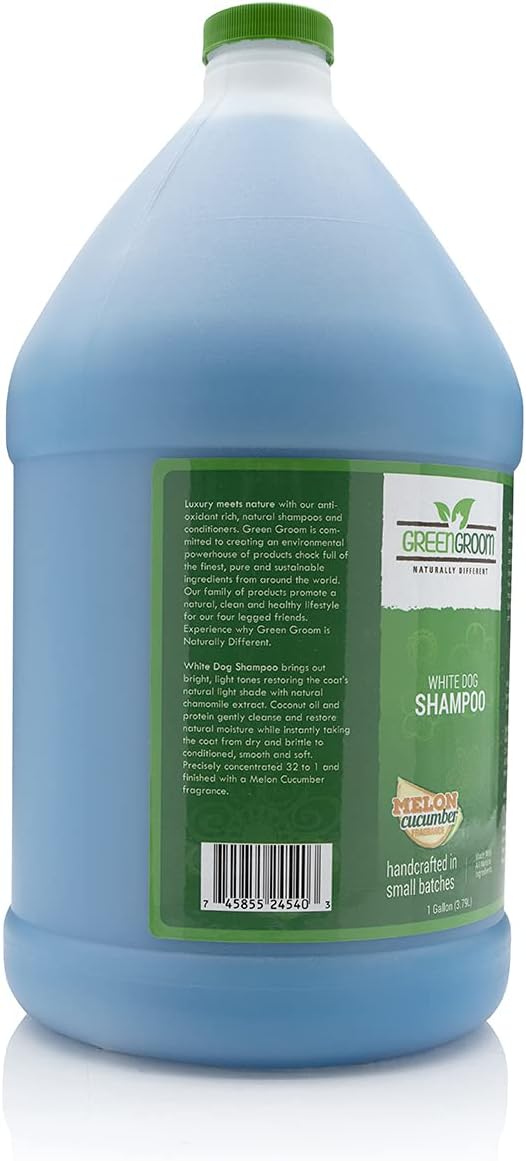 Green Groom White Dog Shampoo, 1 Gallon - All Natural Ingredients
