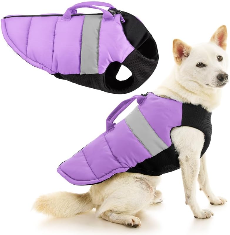 Gooby Padded Vest Dog Jacket, Solid Red