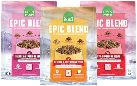 Open Farm Epic Blend Dry Dog Food, Variety Pack, 3.5lb Bag (Set of 3)