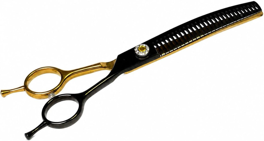 7" Curved Thinner Dog Scissor, Curved Blender Scissors, 48 Teeth