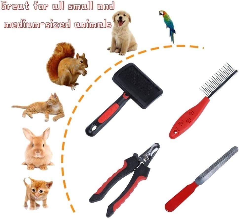Rabbit Professional Nail Clippers Grooming Kit with Pet Shedding