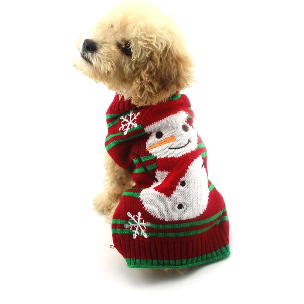 NACOCO Dog Snow Sweater - Snowman Holiday Pet Clothes for Small Dogs