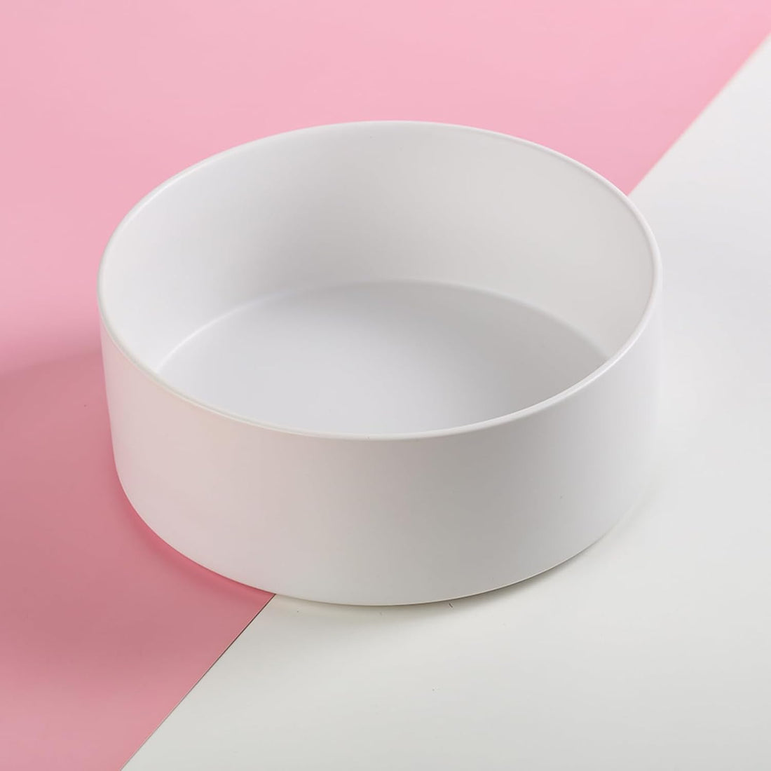 White Raised/Elevated Ceramic Dog Bowl for Medium Large Sized
