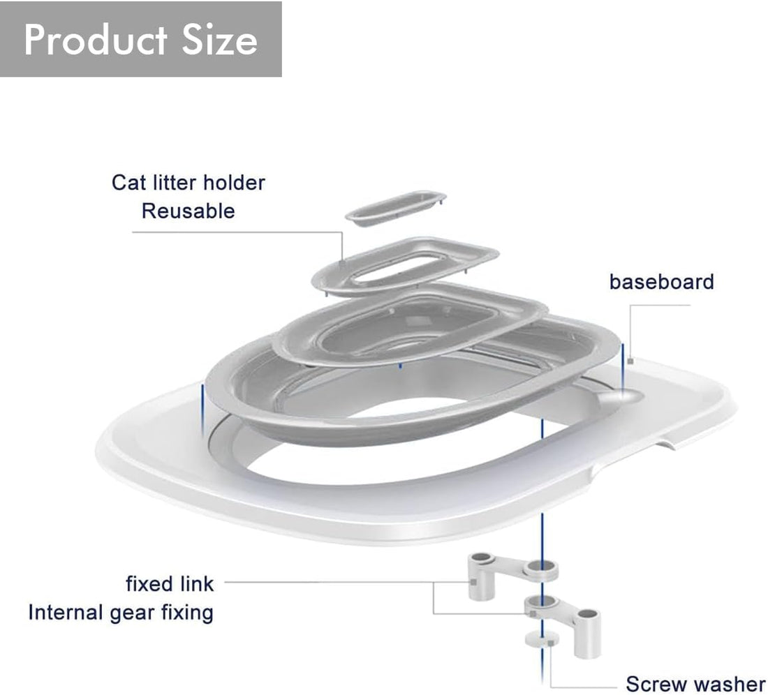 Cat Toilet Trainer Kit, Universal Cat Toilet Training Systems, Gray