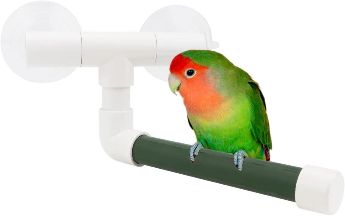Hypeety Portable Suction Cup Bird Window and Shower Perch Toy Parrot