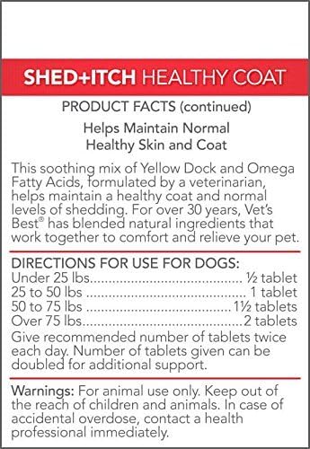 Vet's Best Healthy Coat Shed & Itch Relief Tablets for Allergies