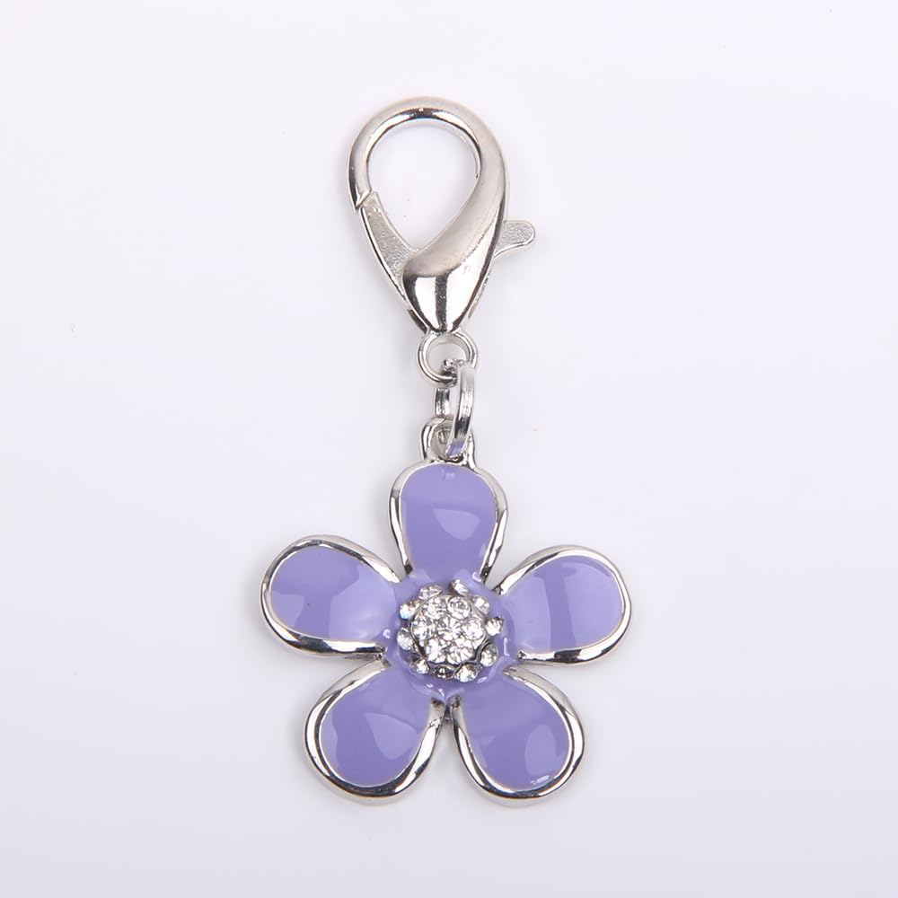 Bling Rhinestones Flower Charm Pendant Jewelry for Pet Dog Cat Puppy