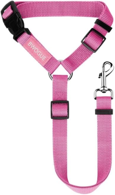 Removable Dog Seat Belt for Car,Adjustable Dog Car Harness with Bungee