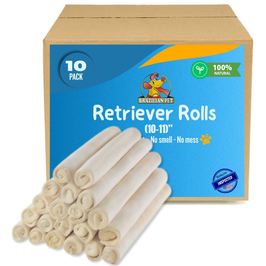 Brazilian Pet Premium Retriever Rolls 10-11 inches,100% Natural Dog