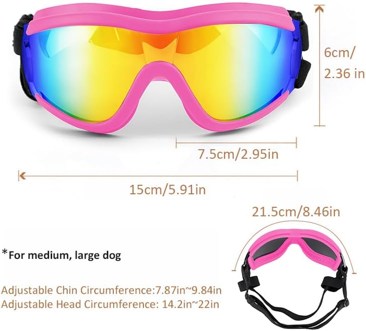 Dog Sunglasses for Large and Medium Breed, Dog Goggles for Large Dogs
