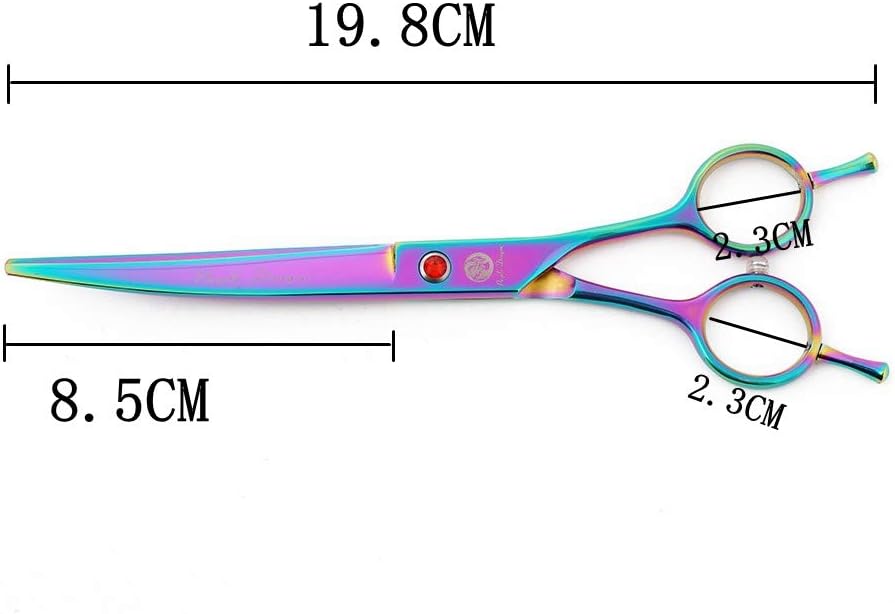 Purple Dragon 7" Dog Grooming Scissors Set with Rhinestone Accent