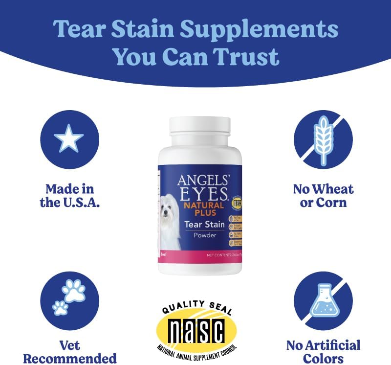 Angels' Eyes Natural Plus Tear Stain Prevention Powder for Dogs & Cats