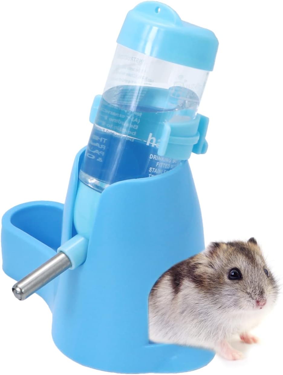 Wontee 3 in 1 Hamster Water Bottle with Food Bowl Hideout Base