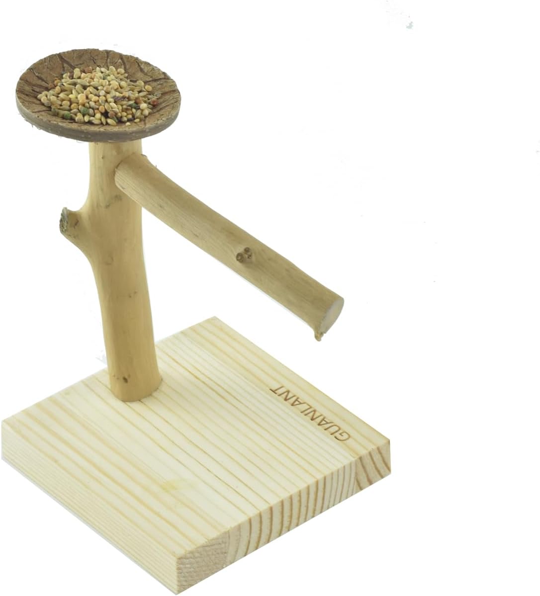 Wood Bird Stands Feeder Toys, Tabletop Portable Training Parrots Perch