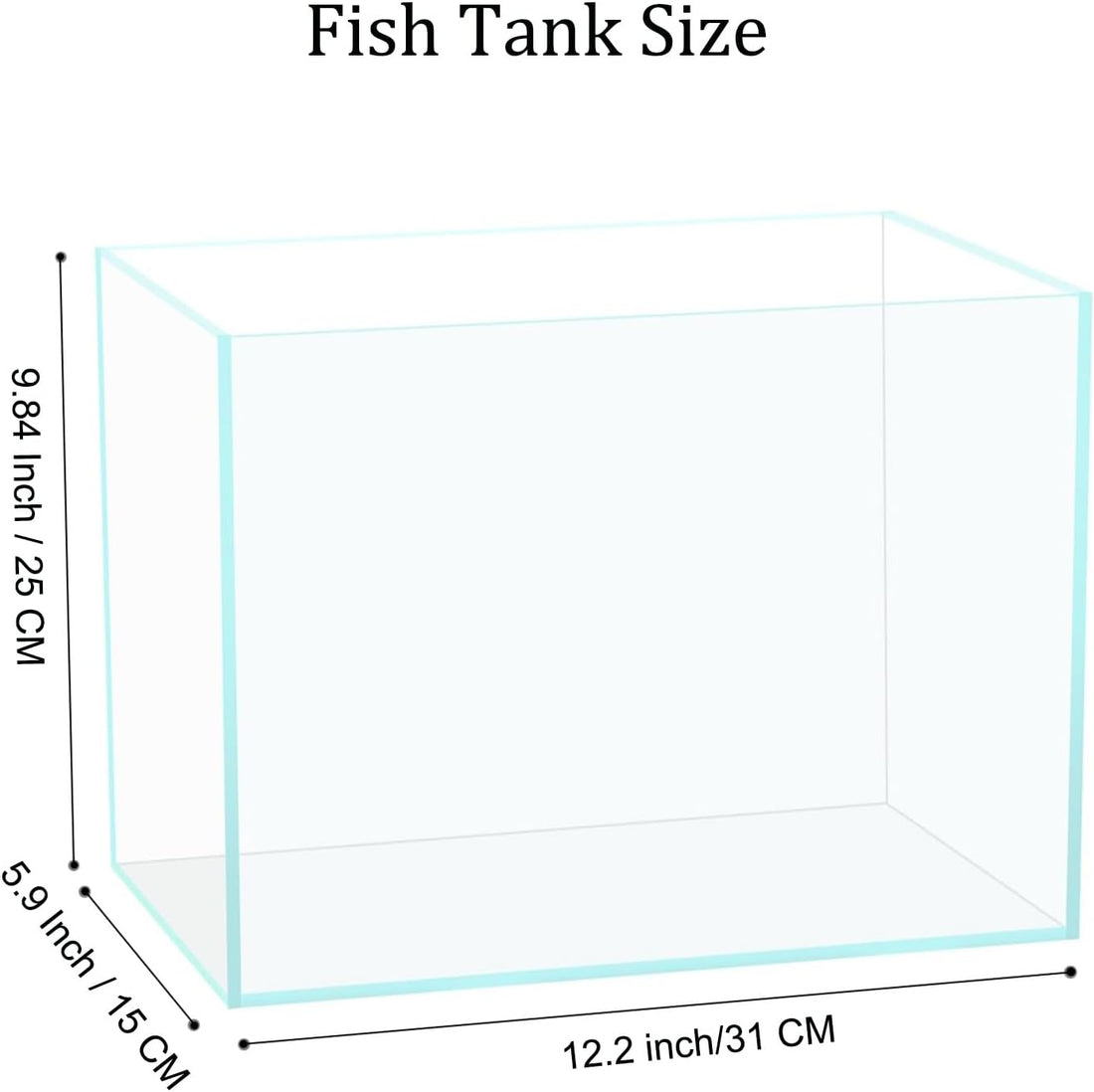 Vimvins 3 Gallon Glass Fish Tank
