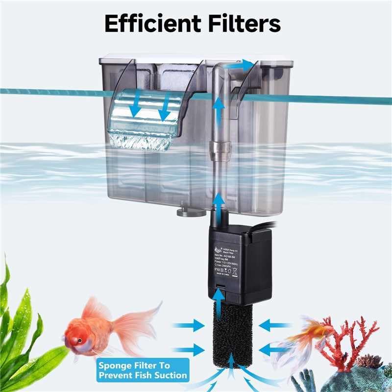 AQQA Quiet 20-30 Gallon Fish Tank Filters