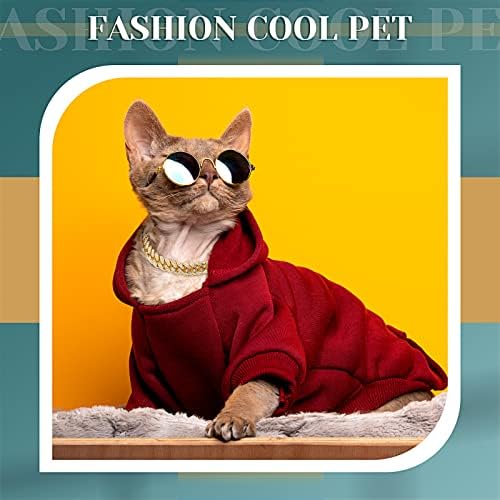 Xuniea 2 Pcs Pet Collar Set, Chain and Sunglasses