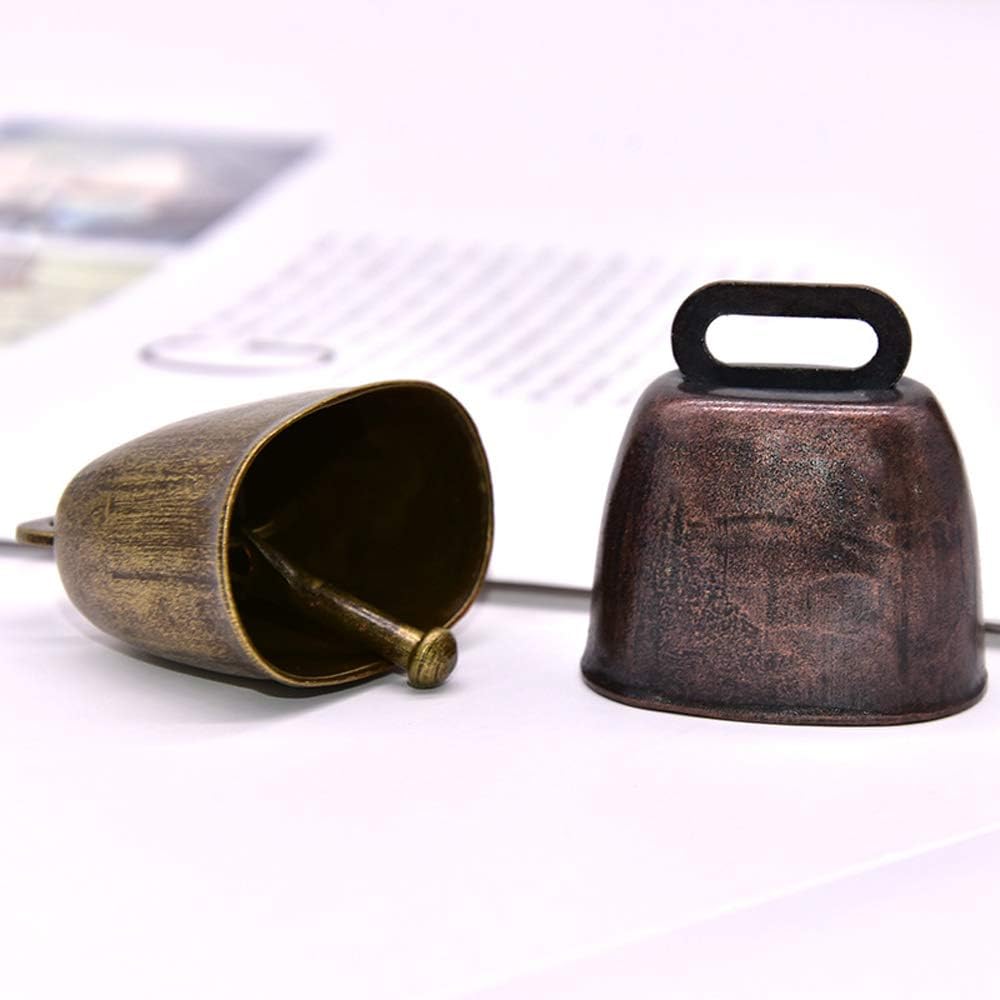 5 Pack Grazing Copper Bells, Metal Cow Bells for Dogs