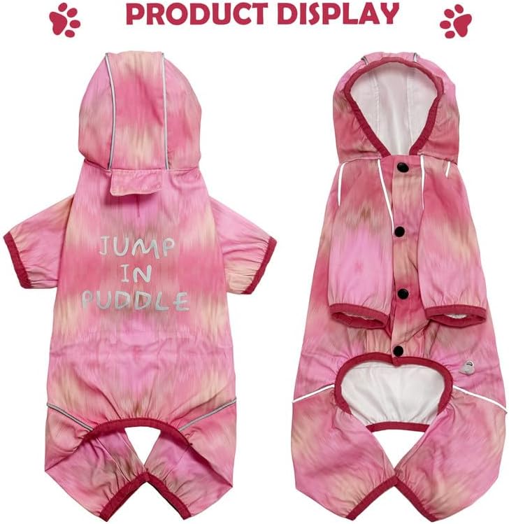 Dog Raincoat, Waterproof Full Coverage Softshell Jacket