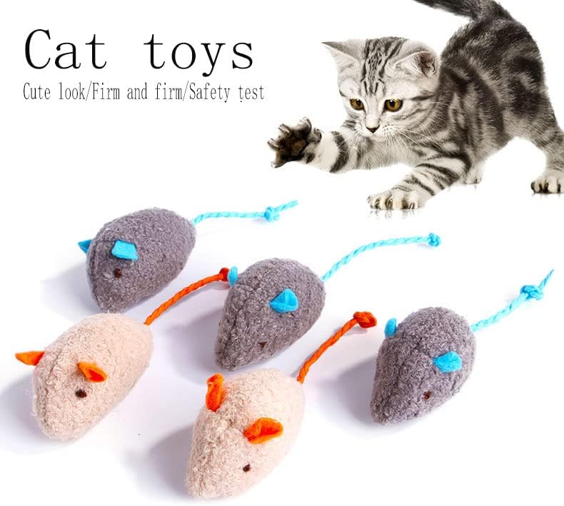 Q.Y.HOME Cat Toy Interactive Toy Plush Mouse Shaped Toy - (3 Pack)