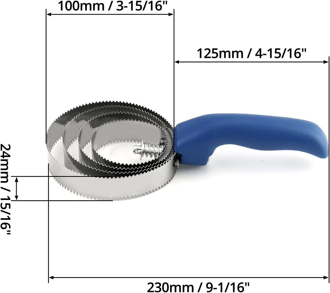 QWORK Reversible Stainless Steel Curry Comb with Soft Touch Grip